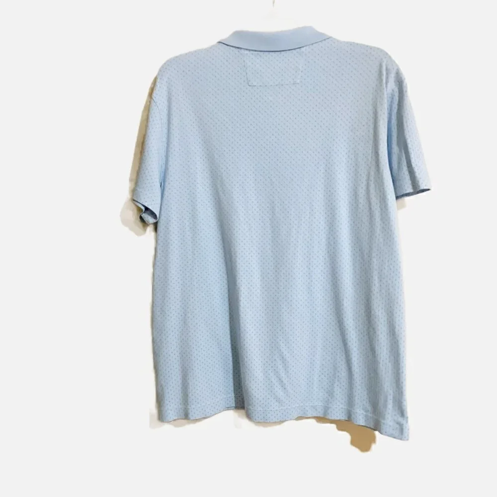 Banana Republic Microprint Cerulean Blue Short Sleeve Dress Polo. Size XL
